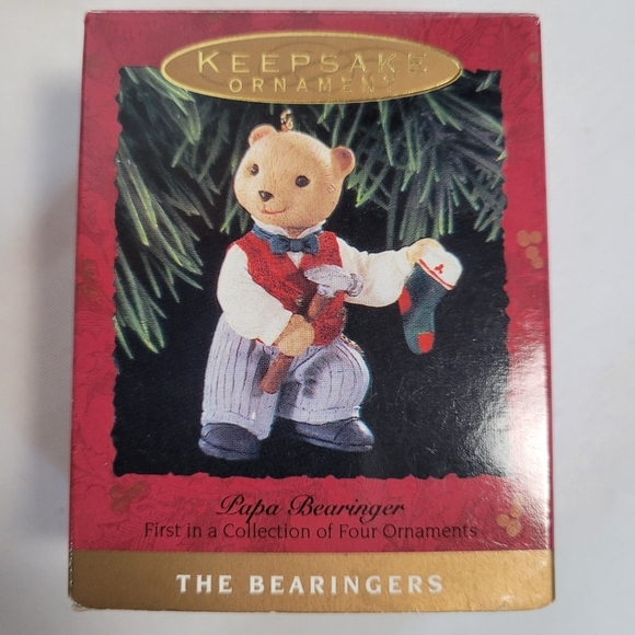 Hallmark Keepsake Xmas Ornament Lot of 3 1990's Bearinger Bears - Picture 6 of 13